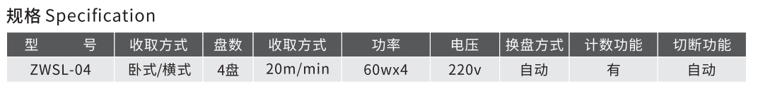 臥式光控自動換盤收料機